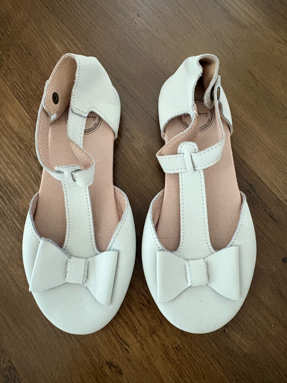 SweetHoney White T-Strap Dress Shoes with Bow
